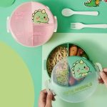 ⁨ ظرف غذا ۳ قسمتی طرح دایناسور