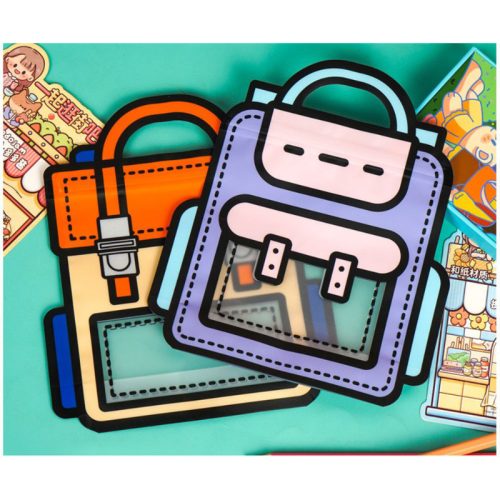 زیپ کیپ فانتزی طرح کیف مدرسه