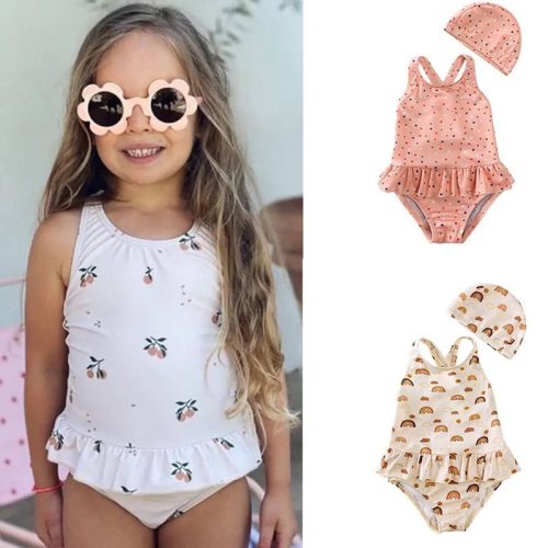 مایو شنا دخترونه به همراه کلاه ست