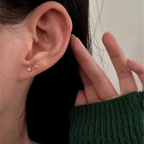 گوشواره نگین دار تک نگین ژوپینگ