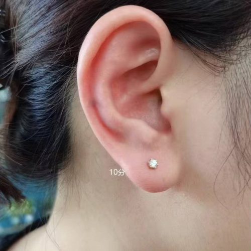 گوشواره نگین دار تک نگین ژوپینگ