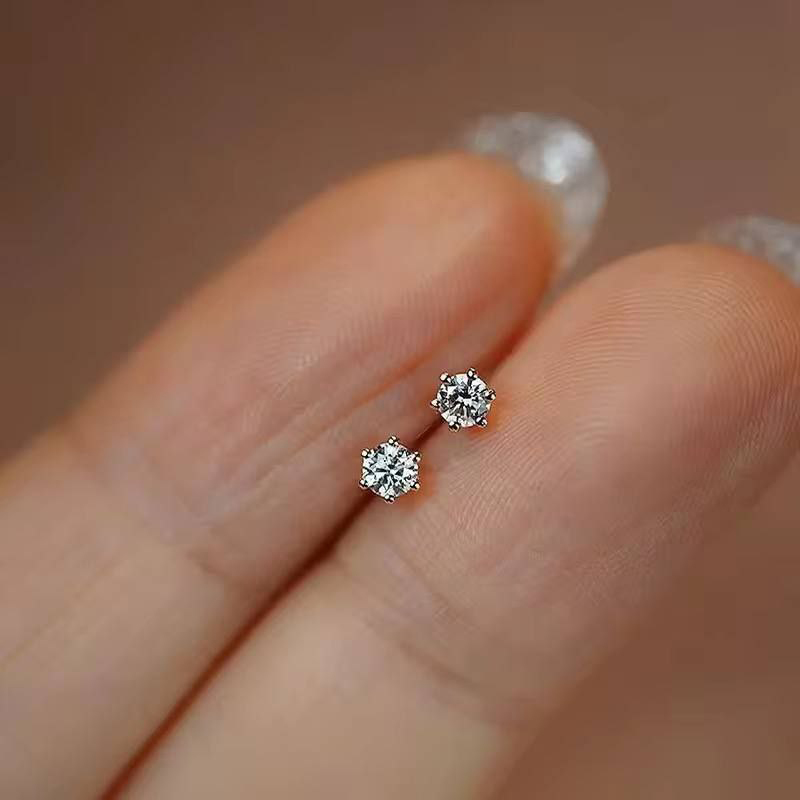 گوشواره نگین دار تک نگین ژوپینگ