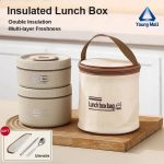 ظرف غذا استیل ۲ قلو به همراه کیف