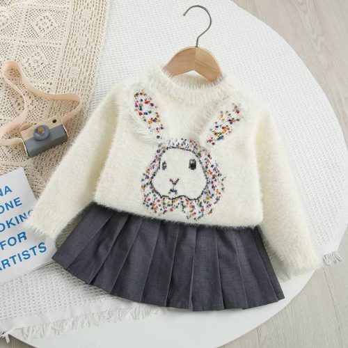 ست بلوز دامن بافت طرح خرگوشی