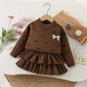 ست بلوز دامن بافت پاپیونی