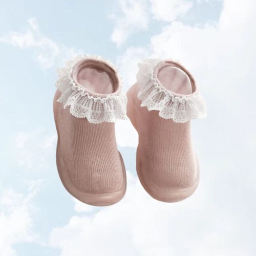 کفش ژله ای جورابی دخترانه دانتل دار