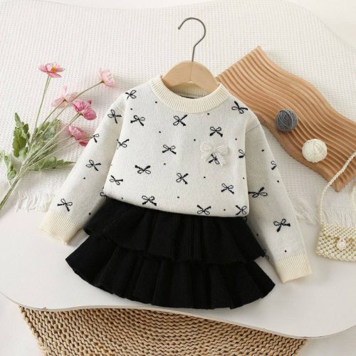 ست بلوز دامن بافت پاپیونی