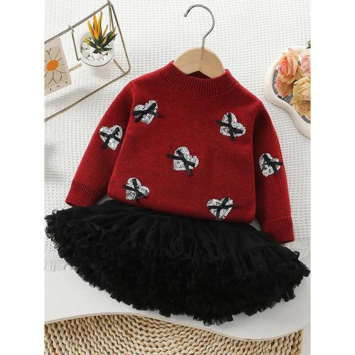  ست دو تیکه بلوز دامن قلب پاپیونی