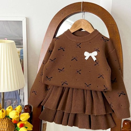 ست بلوز دامن بافت پاپیونی