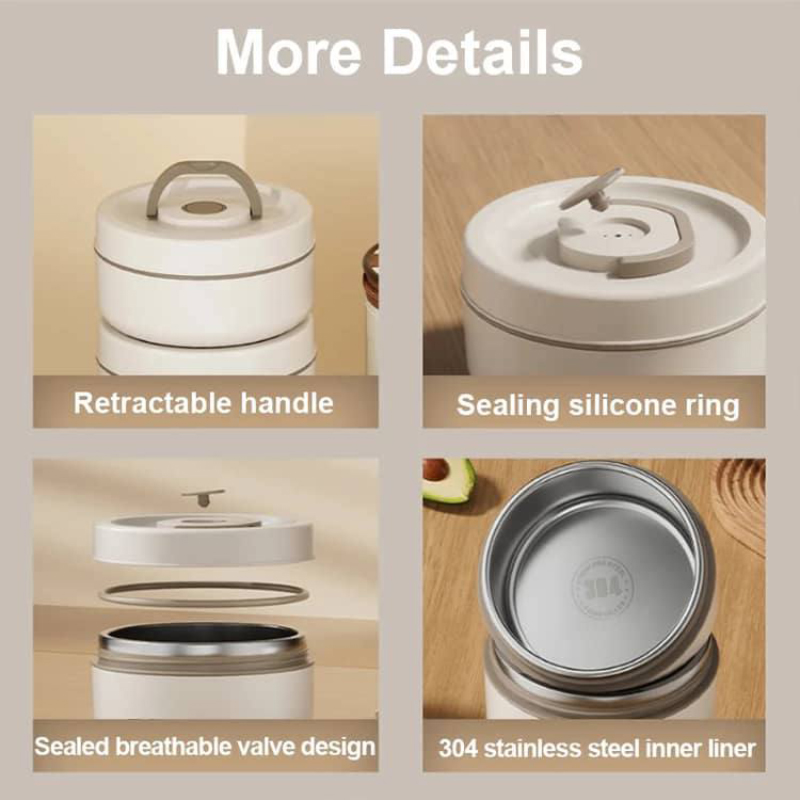 ظرف غذا استیل ۲ قلو به همراه کیف