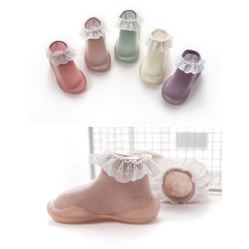 کفش ژله ای جورابی دخترانه دانتل دار