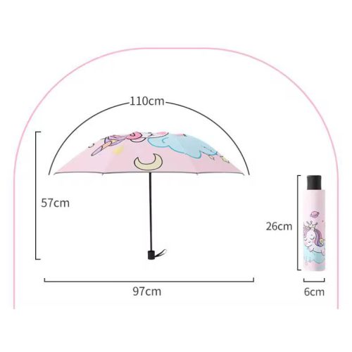  چتر تاشو تمام اتوماتیک طرح یونیکورن