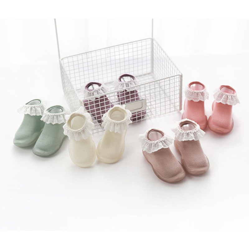 کفش ژله ای جورابی دخترانه دانتل دار