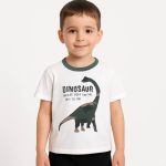 تیشرت سفید طرح دایناسوری
