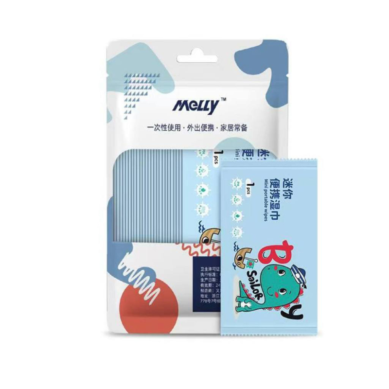 دستمال مرطوب جیبی تک برگ کودک