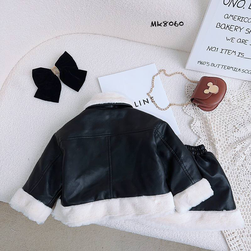 ست کت و دامن چرم خزدار