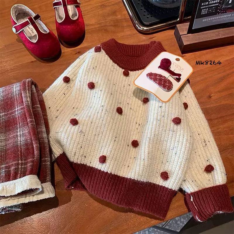 ست بلوز و شلوار بافت قرمز