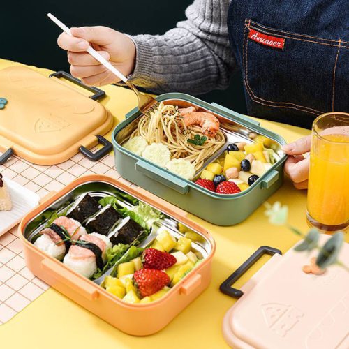 ظرف غذاهای استیل ۳ قسمتی