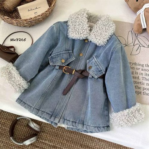 کاپشن جین طرح خز