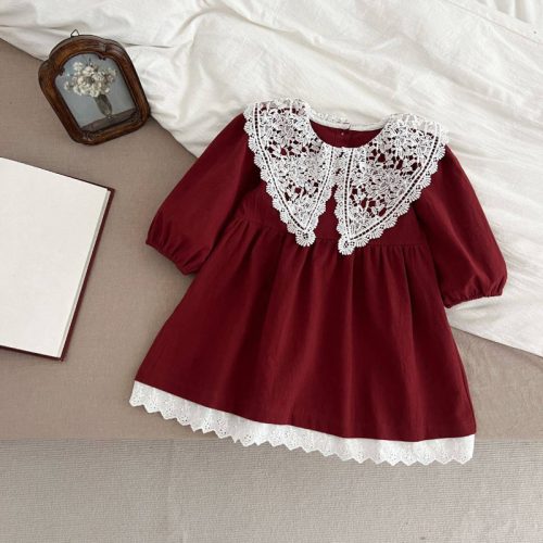 سارافن یقه گیپور قرمز