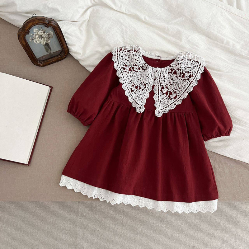 سارافن یقه گیپور قرمز