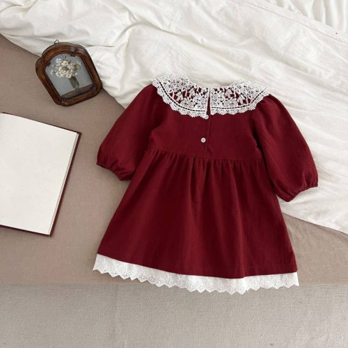 سارافن یقه گیپور قرمز