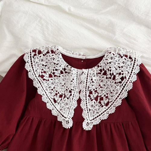 سارافن یقه گیپور قرمز