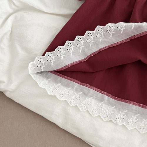 سارافن یقه گیپور قرمز