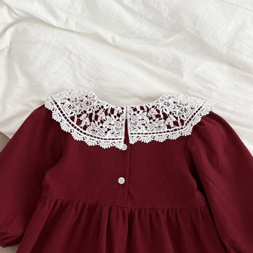 سارافن یقه گیپور قرمز