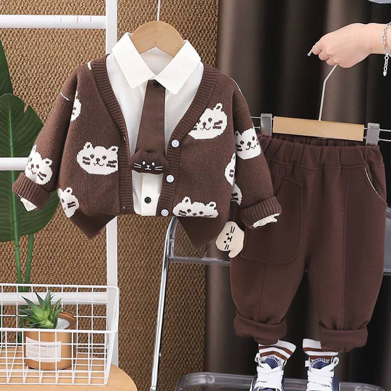 ⁨ ست ۴ تکه مجلسی طرح گربه ای