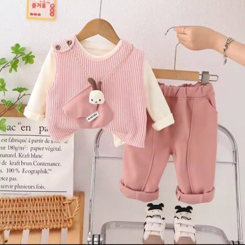  ست بلوز شلوار و ژیله طرح خرگوش