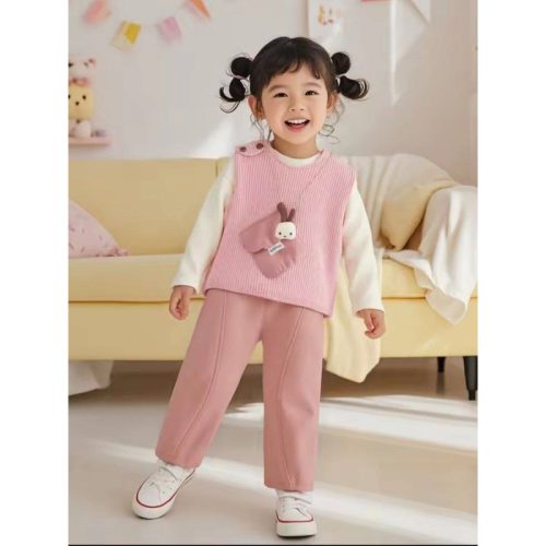  ست بلوز شلوار و ژیله طرح خرگوش