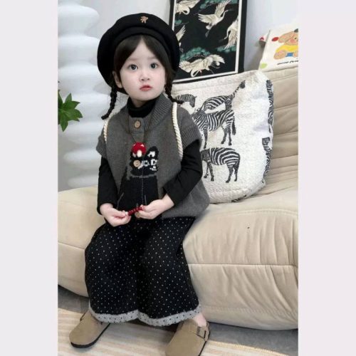 ست ژیله و شلوار طرح گربه