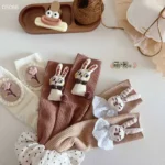 جوراب دخترونه فانتزی ساق بلند مدل عروسکی (مناسب کودکان 3 تا 10 سال)