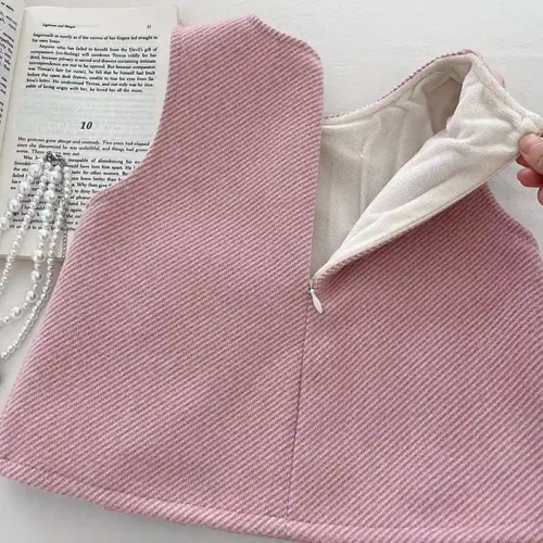 ست دو تیکه ژیله و دامن پلیسه صورتی