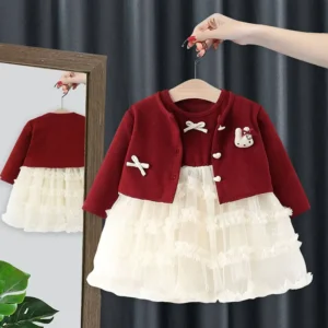 ست دو تیکه کت سارافن مجلسی (مناسب دختران ۲ تا ۸ سال)