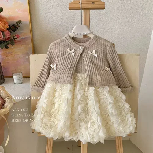 ست سارافون مجلسی با رویه خرگوشی برای کودکان