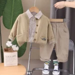 ست شومیز و شلوار و ژیله پسرانه (مناسب کودکان 2 تا 6 سال)