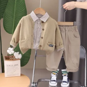 ست شومیز و شلوار و ژیله پسرانه (مناسب کودکان 2 تا 6 سال)