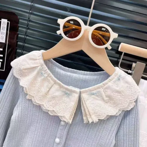 ست مجلسی شومیز و دامن دخترانه با گلدوزی ظریف