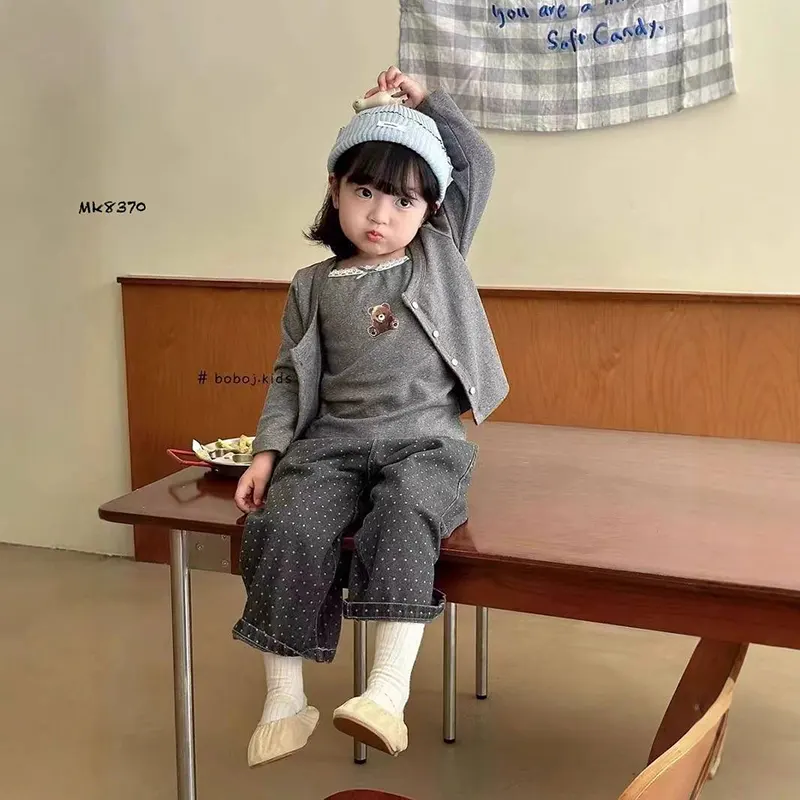 ست ۳ تکه دخترانه مدل Teddy (مناسب کودکان 3 تا 7 سال)