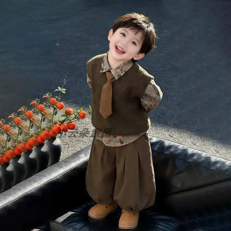 ست ۴ تکه پسرانه مجلسی (مناسب کودکان 2 تا 6 سال)