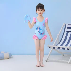 مایو دخترانه فانتزی طرح پری دریایی چین‌دار