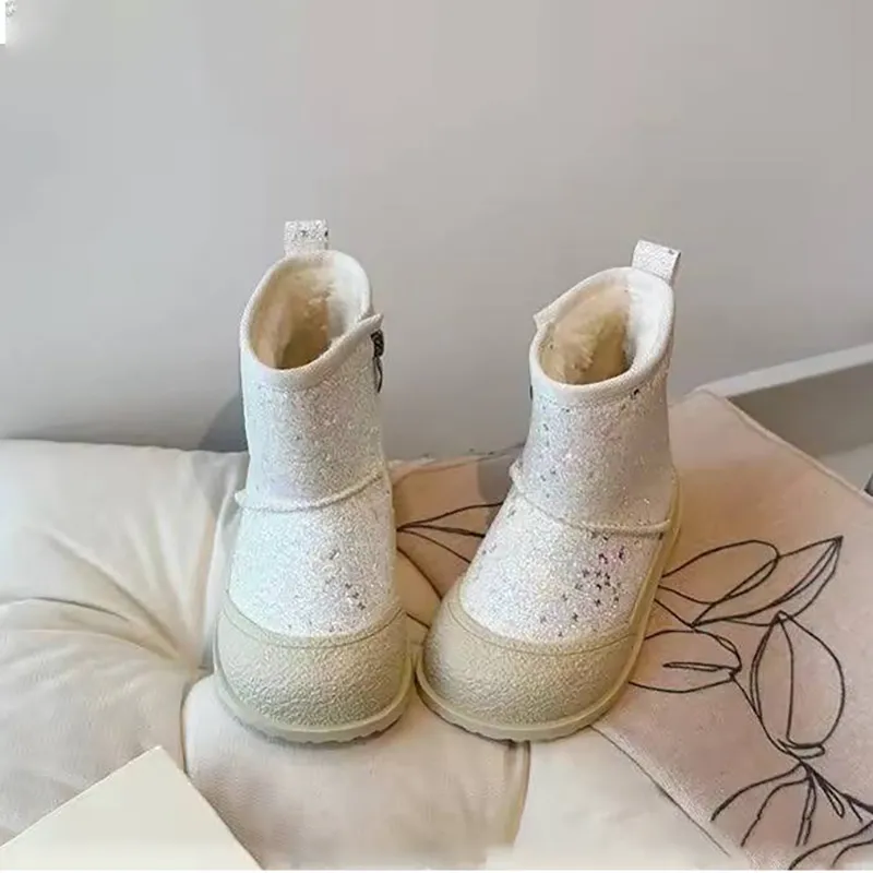 نیمبوت تو کرکی طرح نگین دار برای کودکان زیپ بغل، کفی ضد لغزش و گرم