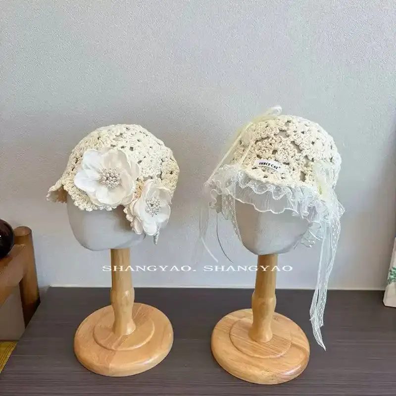 کلاه دست‌بافت گیپوری مجلسی دخترانه (مناسب کودکان 5 تا 15 سال)