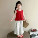 ست دو تیکه شومیز و شلوار دخترانه وارداتی (مناسب کودکان ۲ تا ۷ سال)