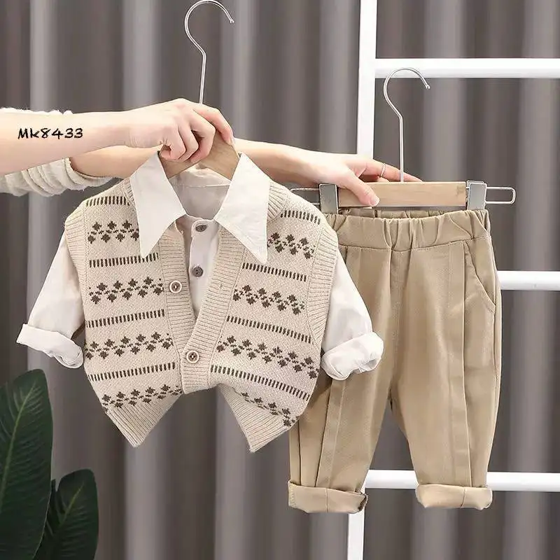 ست سه تکه شومیز، ژیله و شلوار بچگانه وارداتی (مناسب کودکان ۱ تا ۶ سال)