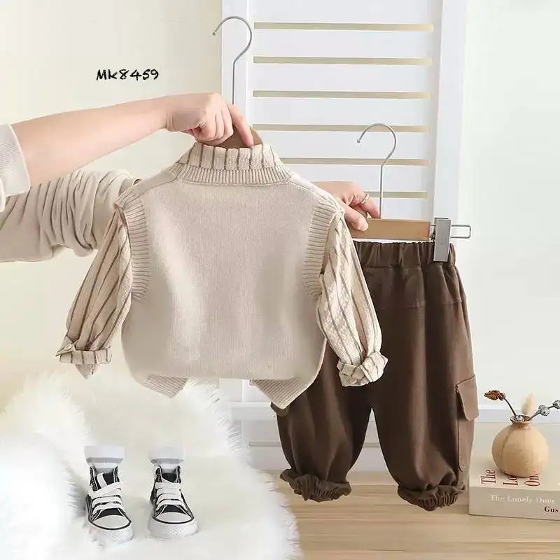 ست سه تکه ژیله، شومیز و شلوار بچگانه وارداتی (مناسب کودکان ۱ تا ۶ سال)