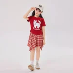 ست شومیز دامن طرح گربه (مناسب کودکان ۲ تا ۱۰ سال)