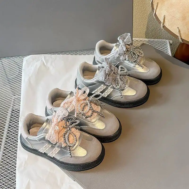 کفش کتونی مجلسی دخترانه توردار